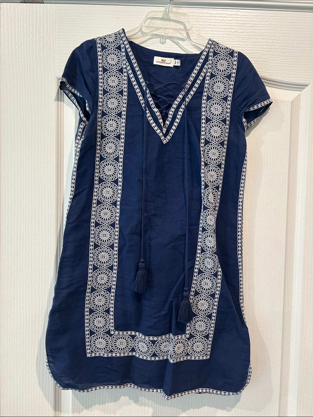 Vineyard Vines Navy Blue Embroidered Swim Coverup